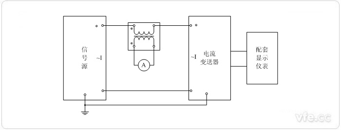 數字輸出電流變送器校準接線(xiàn)圖(電流互感器擴展標準表量程) 數字輸出電流變送器校準接線(xiàn)圖(電流互感器擴展標準表量程)